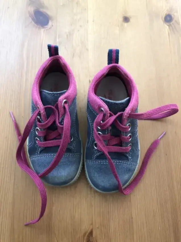 Schuhe, Gr. 21, Superfit,  blau mit rosa Stern