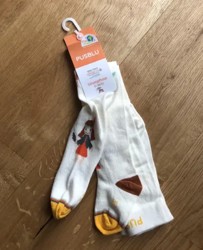 Stumpfhose Pusblu NEU weiß mit Indianerin