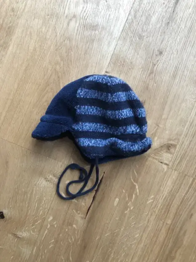 Mütze, Sterntaler, kuschelig, blau gestreift
