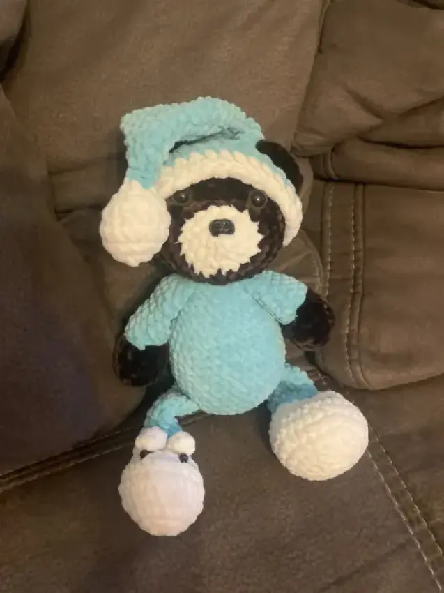Bär, abnehmbare Mütze, gestrickt, handmade