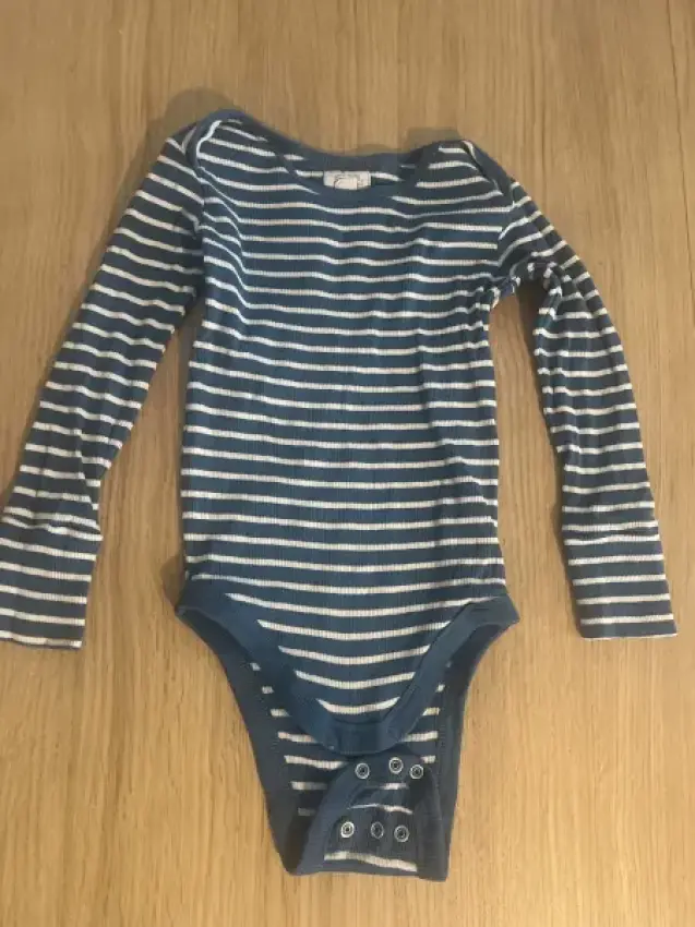 Baby Natural langarm gestreift blau