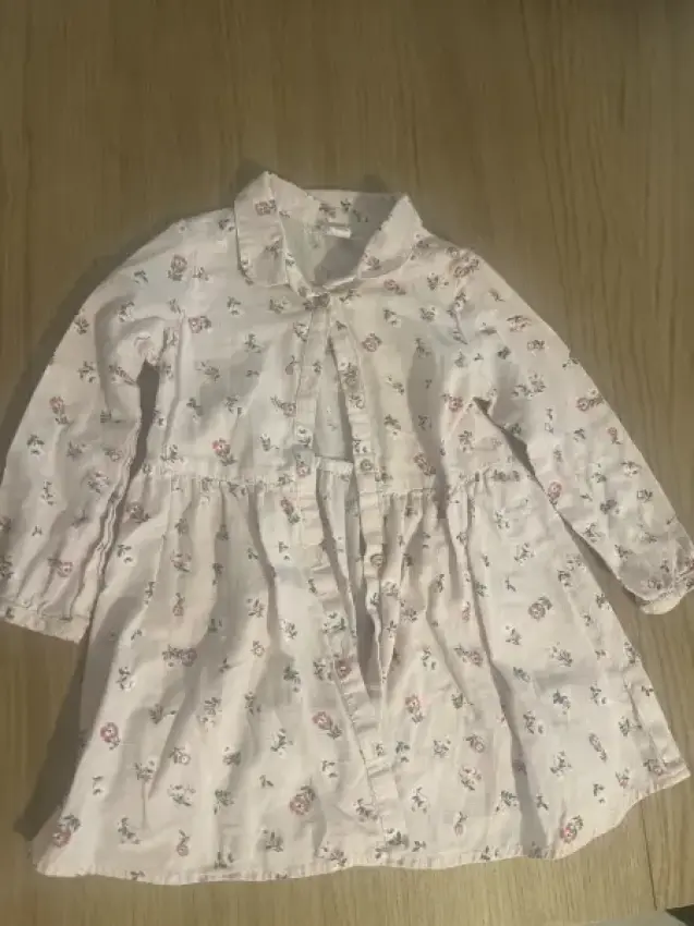 H&M Blusenkleid Blümchen rosa