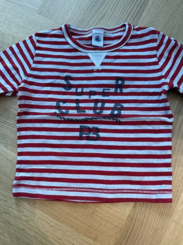 Langarmshirt Petit Bateau Druck rote Streifen