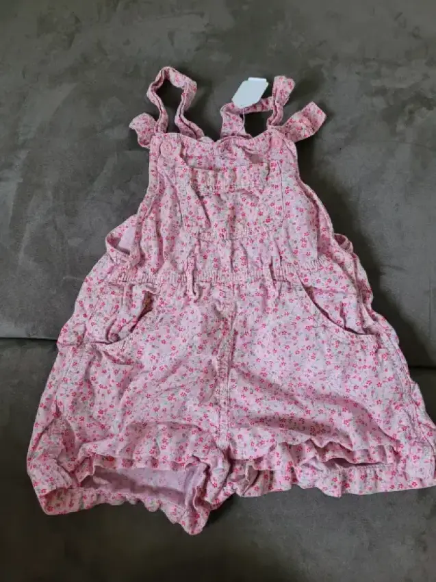 Jumpsuit kurz rosa Blumen
