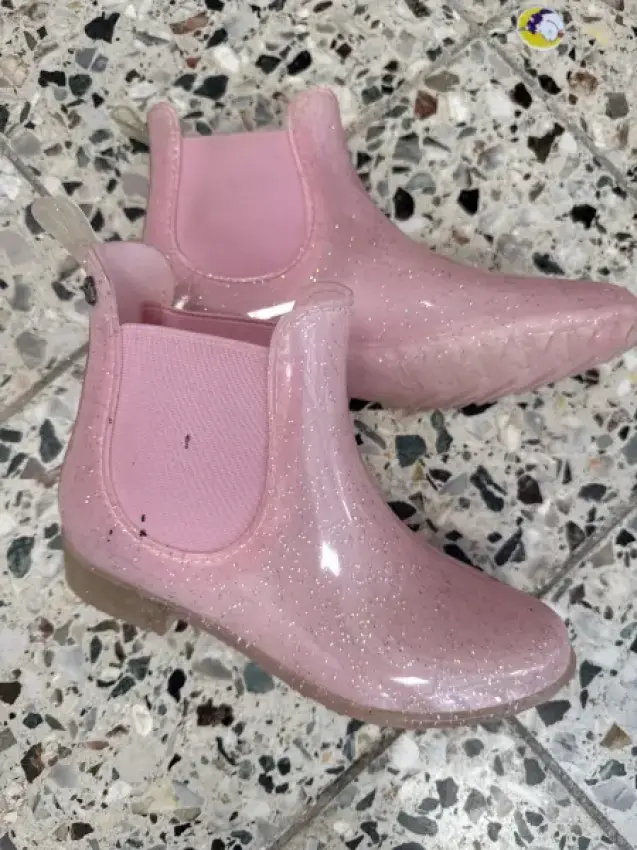 Gummistiefeletten Glitzer 35