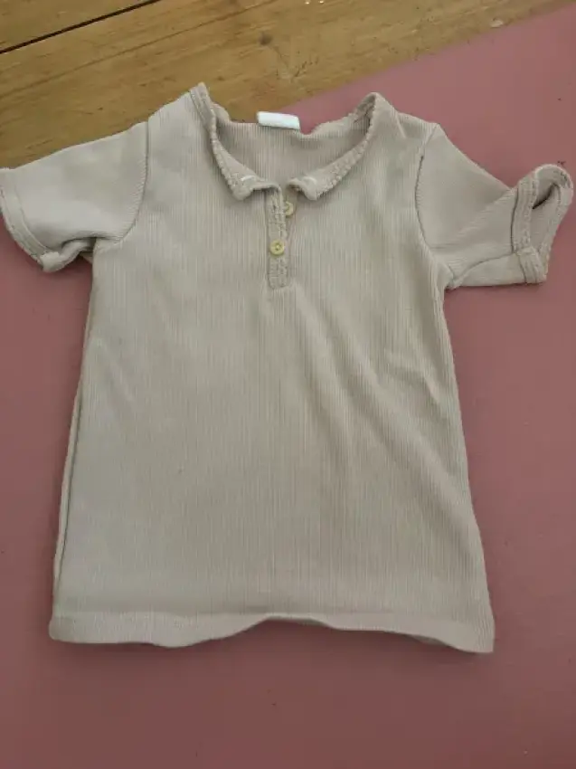 Gerippte Tshirt Beige