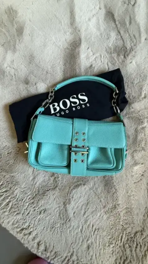 Boss Ledertasche türkis
