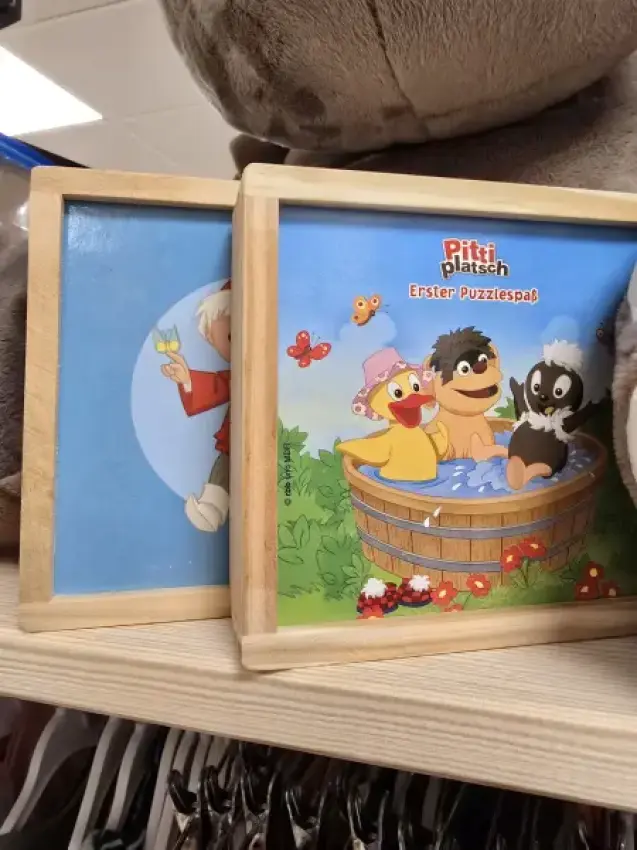 2 puzzle Klötze Sandmännchen pitti platsch